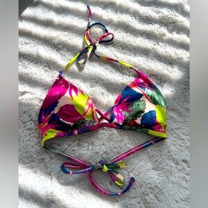 Tori Praver hibiscus bikini top size L
